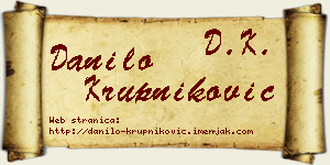 Danilo Krupniković vizit kartica
